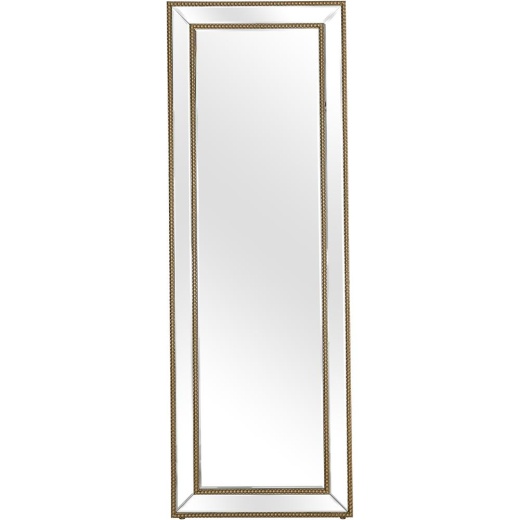 Gold Beaded Freestanding Mirror