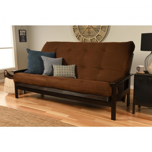 Monterey Frame Queen Espresso Finish Suede Chocolate Mattress