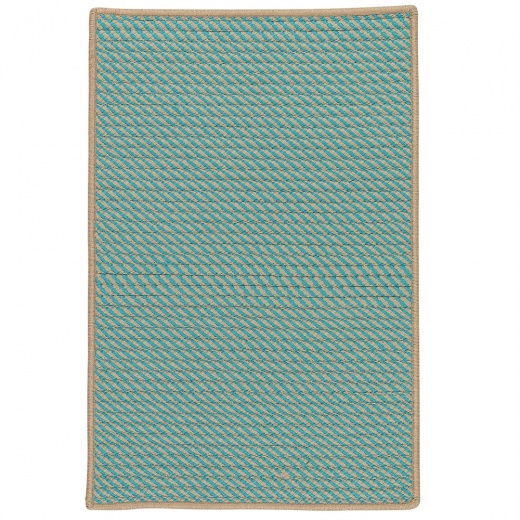 Point Prim - Teal 3'X5' Indoor/Outdoor Area Rug