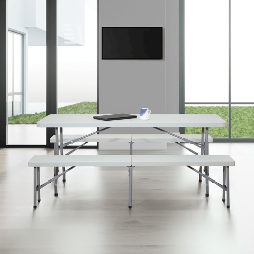 Office Star QT3965 Folding Table And Bench - Thumbnail 5