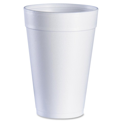 DART 16 oz. White Disposable Foam Cups, 20/Bag, 25 Bags/Carton