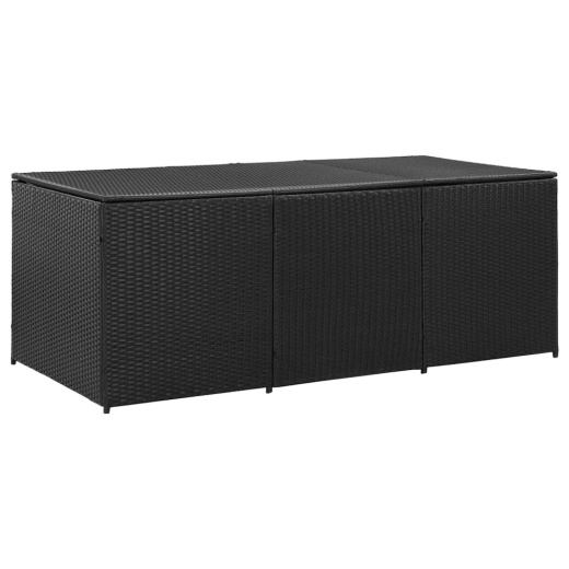 Vidaxl Garden Storage Box Poly Rattan 70.8"x35.4"x29.5" Black