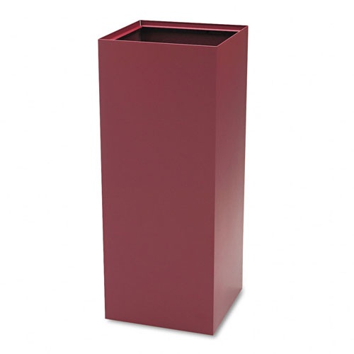 Safco Public Recycling Container, Square, Steel, 37Gal, Burgundy