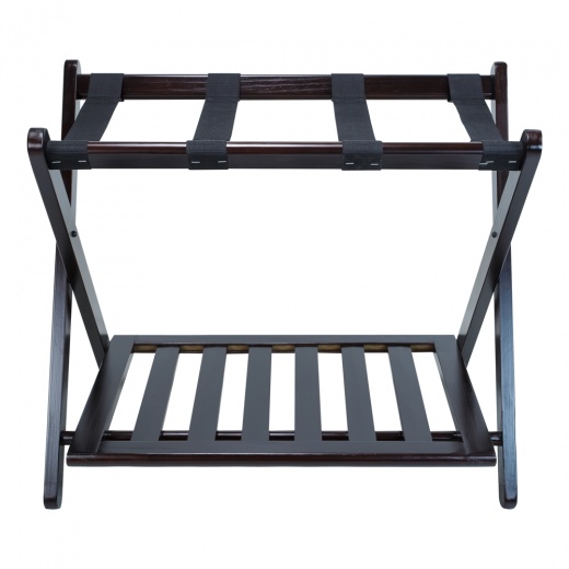 Casual Home Luggage Rack with Shelf - Espresso