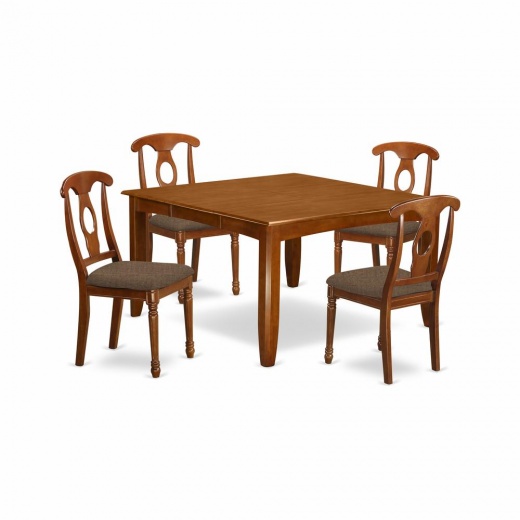 5 Pc Dining Room Set-Table With Leaf And 4 Dinette Chairs