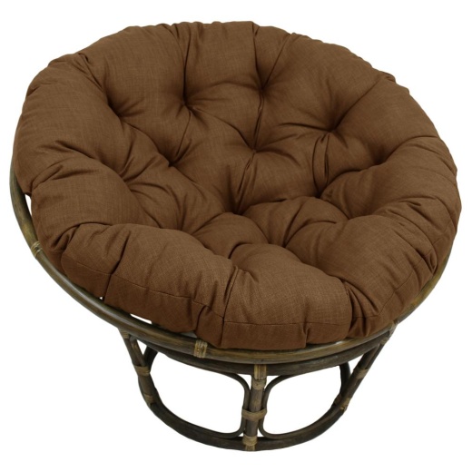 52-Inch Solid Outdoor Spun Polyester Papasan Cushion