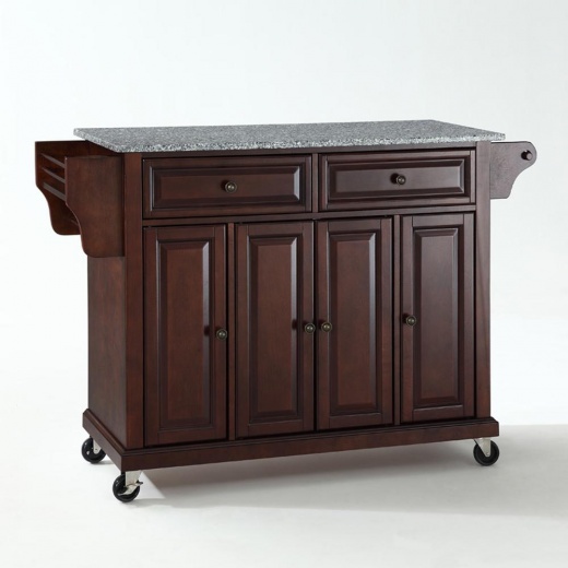 Full Size Granite Top Kitchen Cart Mahogany/Gray - Crosley Furniture