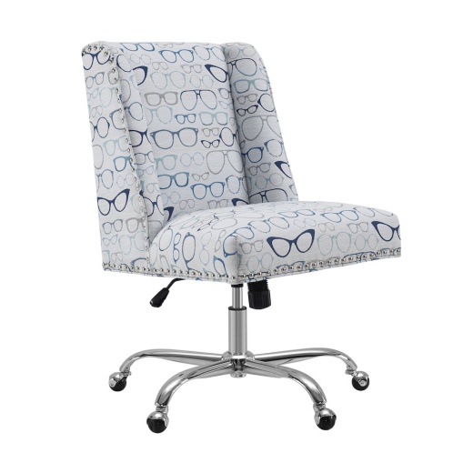 Linon Draper Office Chair with Glasses Print