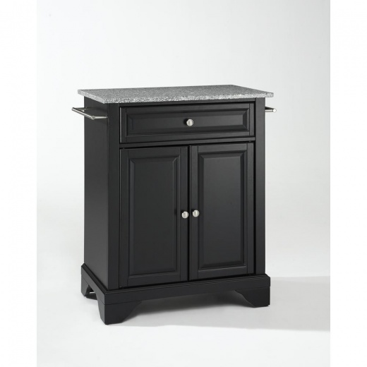 Lafayette Granite Top Portable Kitchen Island/Cart Black/Gray