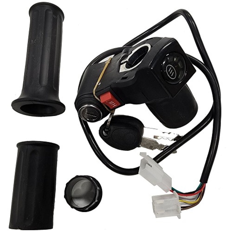 Mototec 48V 1000W Mini Bike Twist Throttle Key Assembly V1