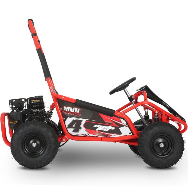 Mototec Mud Monster Kids Gas Powered 98Cc Go Kart Full Suspension Red , Lift Gate Service: No Assembly - Ships In Factory Box