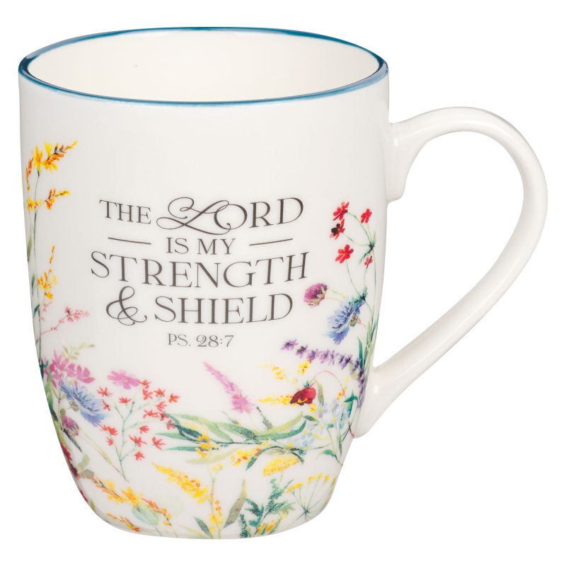 Mug Multi-Floral Lord Is My Strength Ps. 28:7