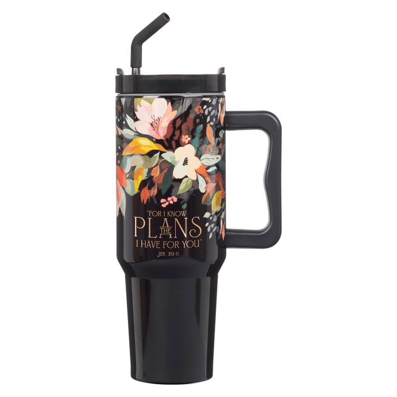 Tumbler W/Straw Ss Black Jer. 29:11