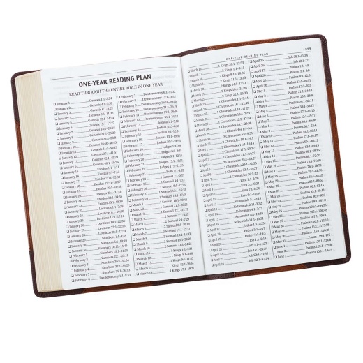 Kjv Bible Thinline Lp Faux Leather, Brown Two-Tone