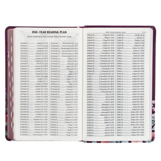 KJV Bible Giant Print Standard-Size Faux Leather, Purple Floral Printed