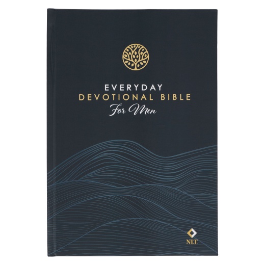 Navy Wave Hardcover NLT Everyday Devotional Bible for Men