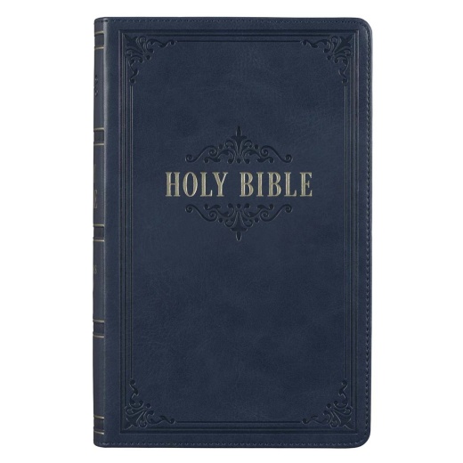 Kjv Bible Giant Print Standard-Size Faux Leather, Dark Blue