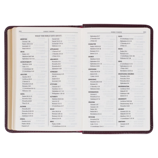 Kjv Bible Mini Pocket Faux Leather, Burgundy