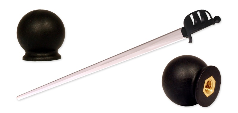 Synthetic Basket Hilt Pommel: Black