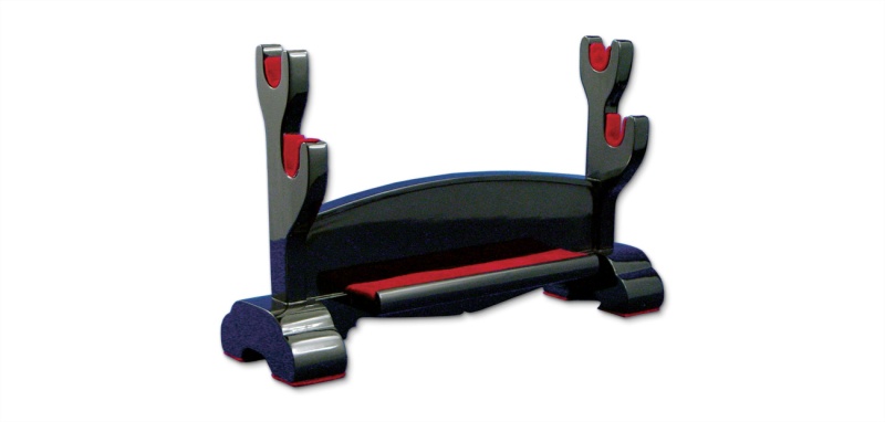 Double Sword Stand: Black Lacquer