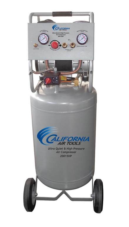 California Air Tools Ultra Quiet, Oil-Free and High Pressure 20015HP Air Compressor w/ EZ-1-2321 Auto Drain Valve Factory Installed