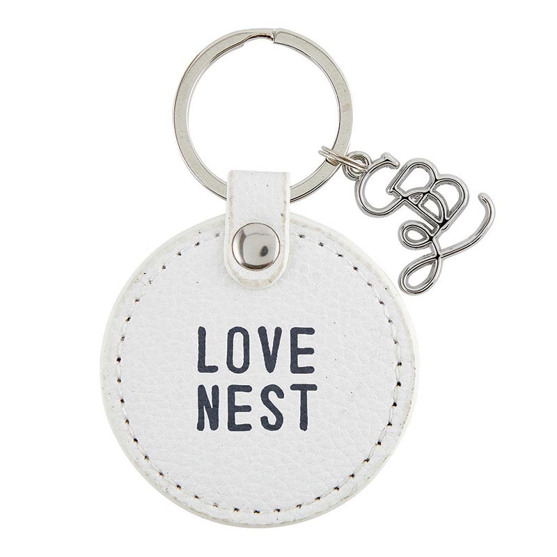 Face To Face Leather Key Tag - Love Nest