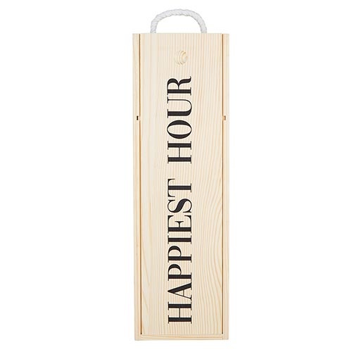 Wood Wine Box - Happiest Hour