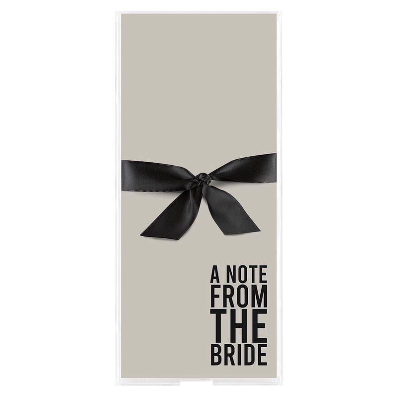Notepaper In Acrylic Tray - A Note From The Bride
