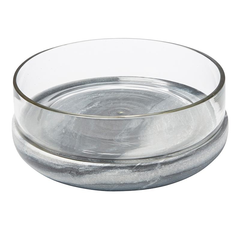 Grey Marble & Glass Bowl