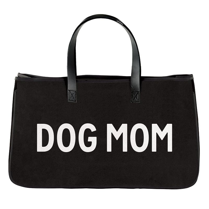 Black Canvas Tote - Dog Mom