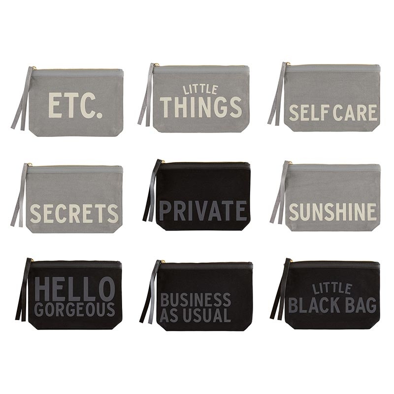Pack Smart - Black And Grey Canvas Pouch - 18 Pcs