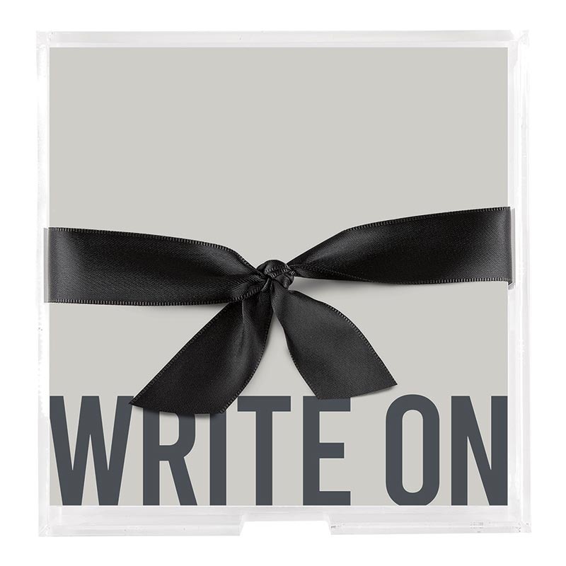 Square Acrylic Notepaper Tray - Write On