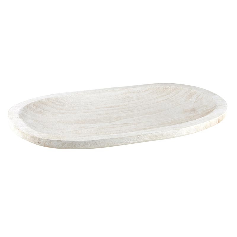 Paulownia Wood Platter - White
