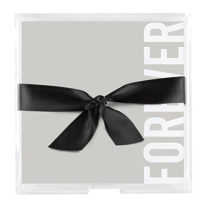 Square Acrylic Notepaper Tray - Forever