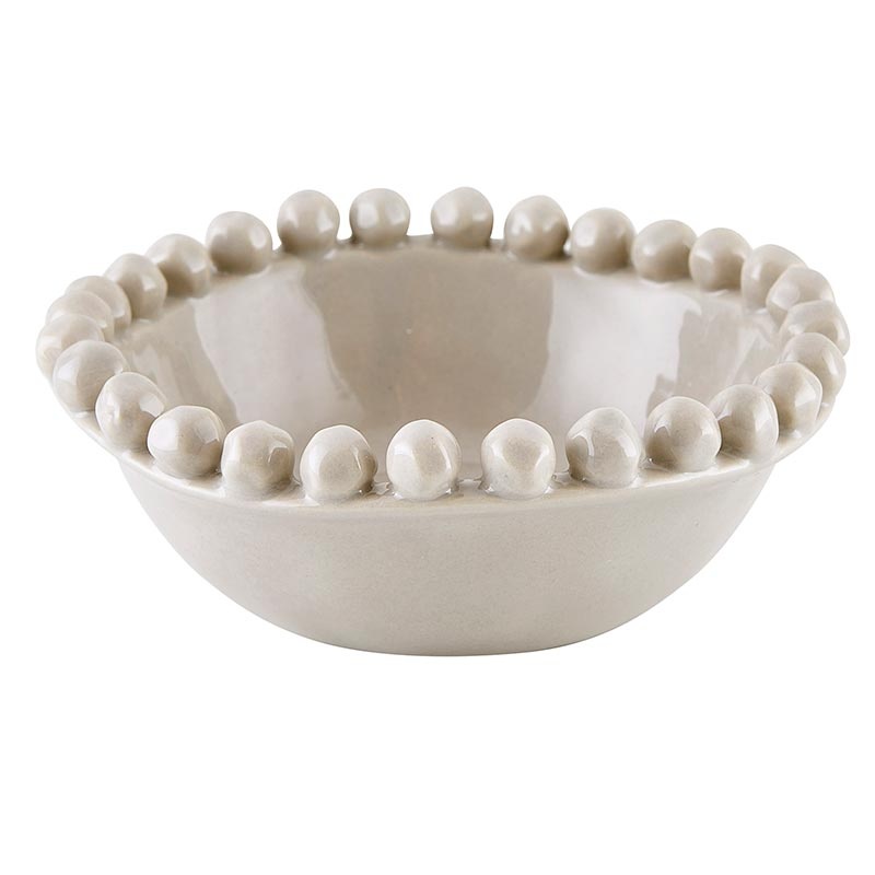 Ceramic Beaded Bowl - Gray