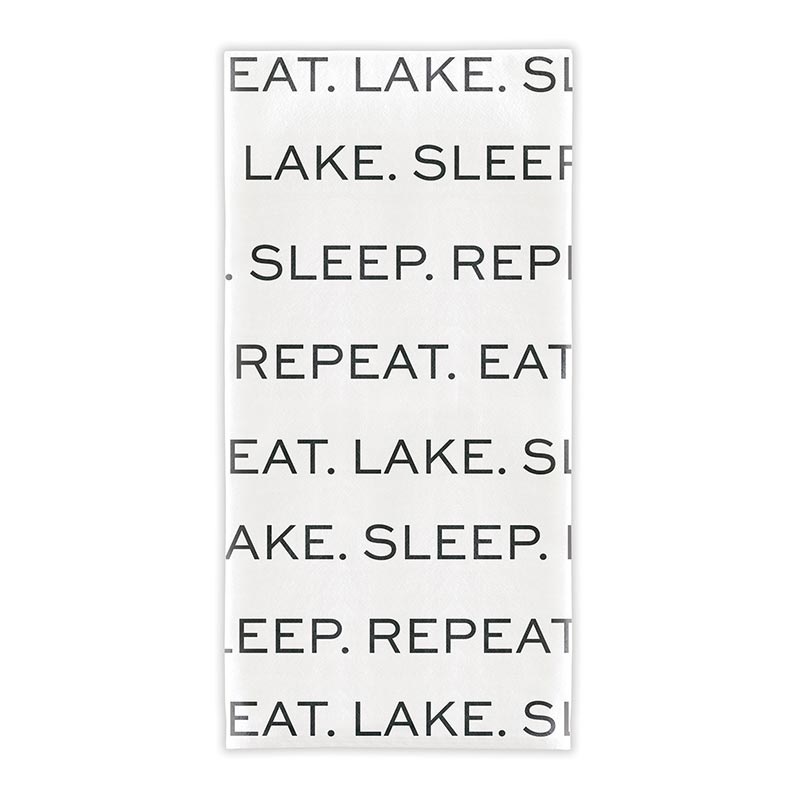 Face To Face Thirsty Boy Tea Towel - Eat. Lake. Sleep. Repeat