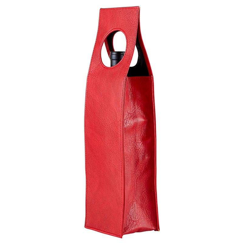 Vegan Leather Wine Bag - Red