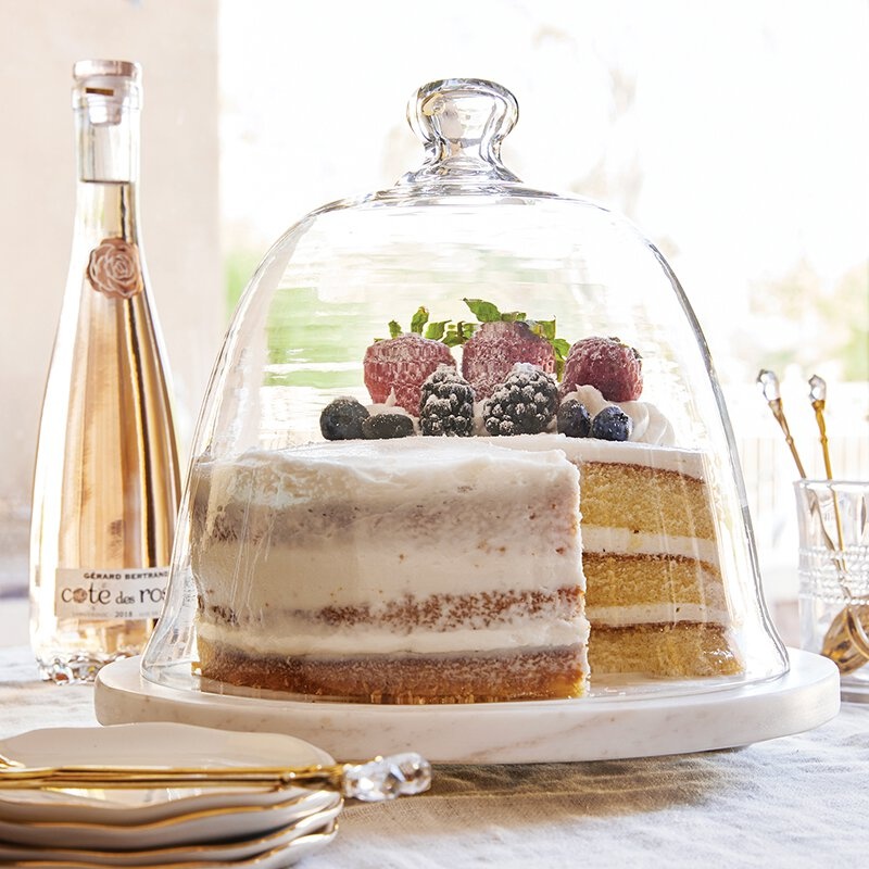 Marble + Glass Dome Cake Plate