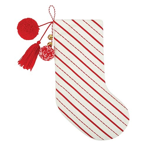 Stocking - Red+White Stripe