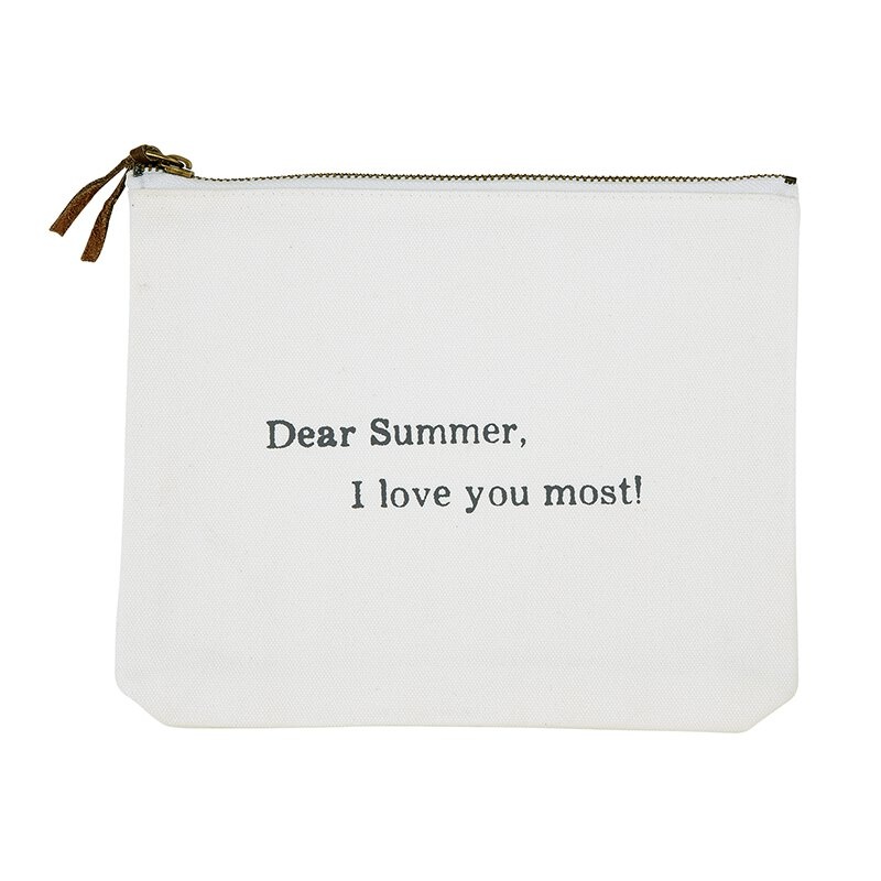 Face To Face Canvas Zip Pouch - Dear Summer, I Love You The Most