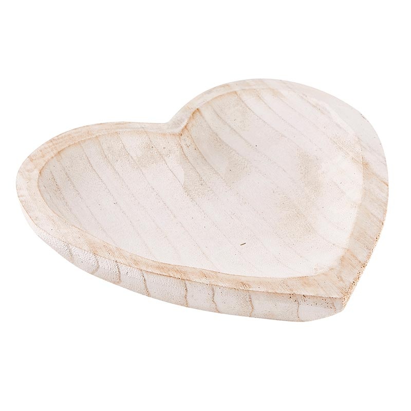 Paulownia Heart Bowl - White