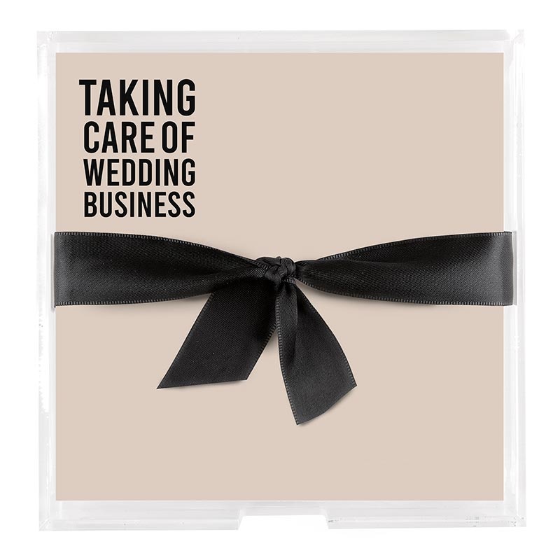 Square Notepaper In Acrylic Tray - Taking Care Of Wedding Business