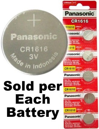 Panasonic Cr1616 3V Lithium Coin Size Battery, On Tear Strip, Exp. 4 - 2030