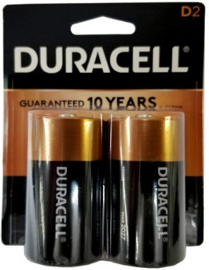 Duracell Mn1300b2 D Size Battery 2-Pack Usa Retail Packs, Exp. 3 - 2030