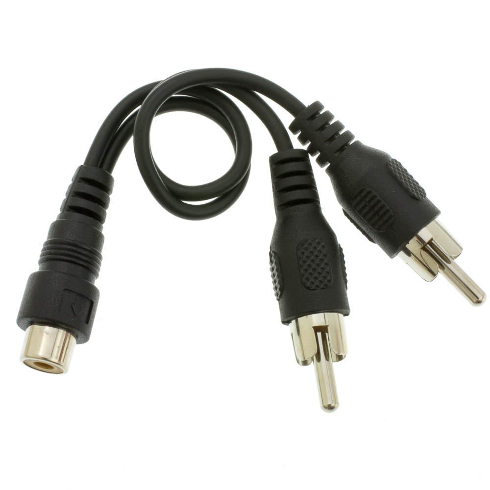 CableWholesale 1/4 inch Mono Phono to Dual RCA Adapter, 1/4 Mono Male to  Dual RCA Female, 6 inch