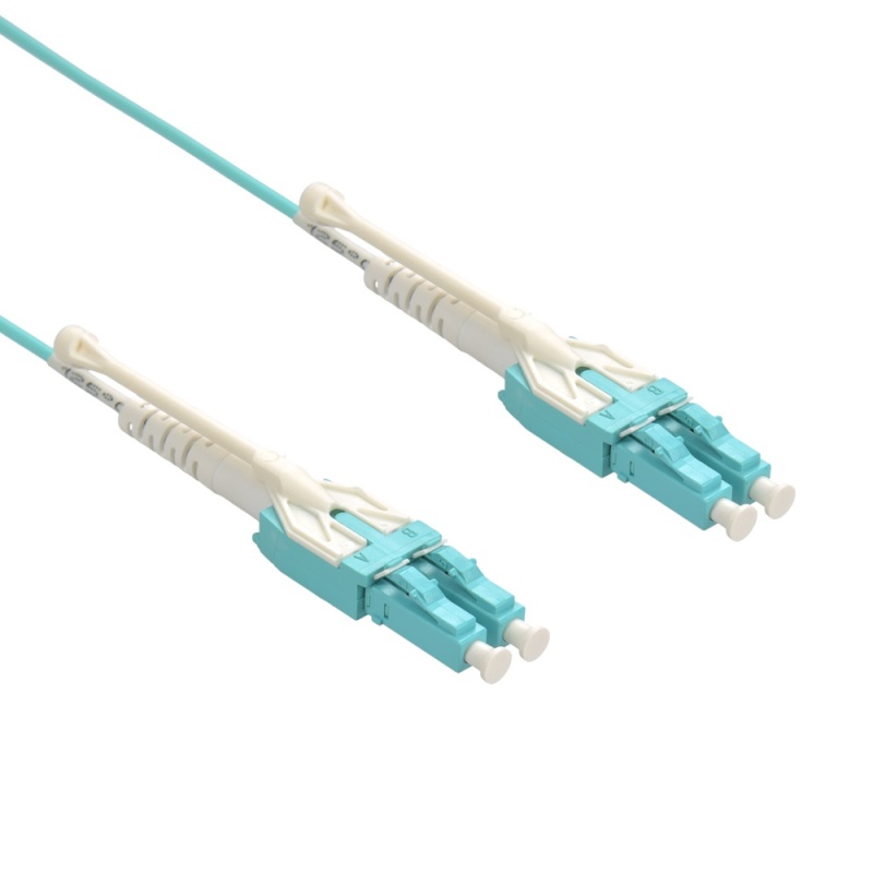 Ofnr Script Lc/Upc Uniboot Om4 Multimode Duplex Ofnr Aqua Fiber Optic Patch Cable ...