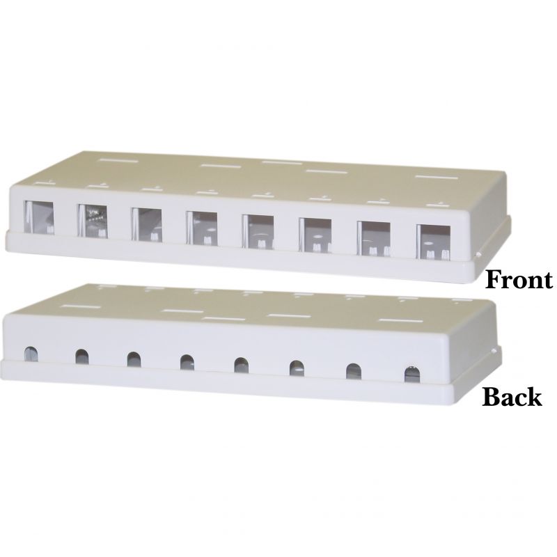 Buy 8 Port White Keystone Surface Mount Box Online | New Products