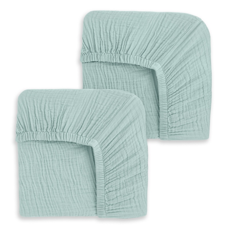Fitted Crib Sheets 100% Organic Cotton Muslin 2 Pack