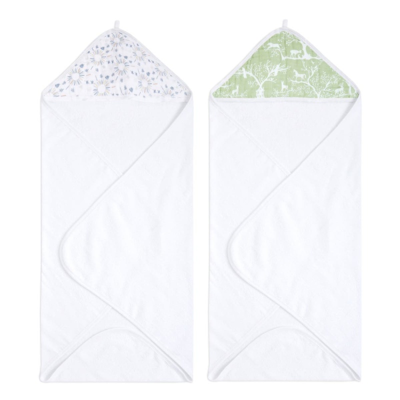 Essentials Cotton Muslin Hooded Towels 2 Pack