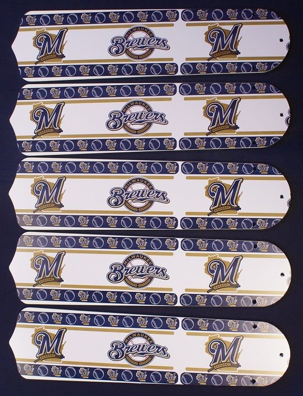 New Mlb Milwaukee Brewers 52" Ceiling Fan Blades Only
